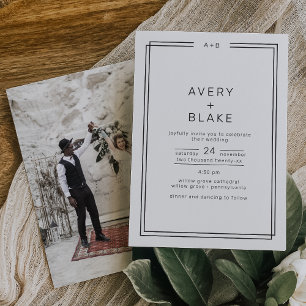 Invitación AVERY Moderno Boda Minimalista de fotografía de ma