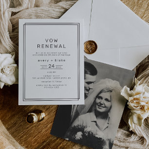 Invitación AVERY Moderno foto Minimalista Vow Renewal