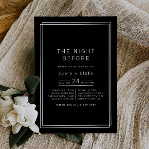 Invitación AVERY Noche Negra Cena de Ensayo de la Noche Anter