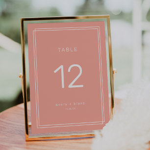 Invitación AVERY Número mínimo de tabla de Bodas Rubor Peach