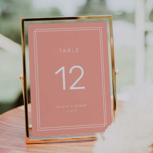 Invitación AVERY Número mínimo de tabla de Bodas Rubor Peach (AVERY Minimal Blush Peach Wedding Table Numbers)