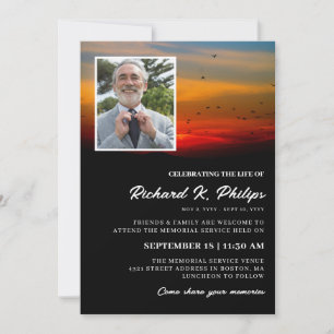 Invitación Aves al amanecer foto que celebra la vida