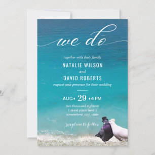 Invitación Aves Amantes Hacemos Tipografía Boda Playa