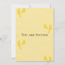 Invitación Aves amarillas en un cable