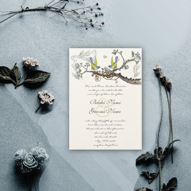 Invitación Aves amarillas y azules invitadas a casar (Subido por el creador)