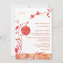 Invitación Aves amorosas Boda monogramado