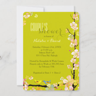 Invitación Aves amorosas Chartreuse la ducha de la pareja flo