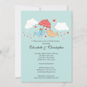 Invitación Aves amorosas, ducha nupcial