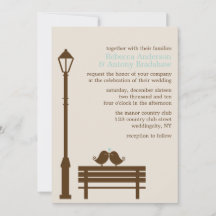 Aves amorosas en el Boda de Park Bench