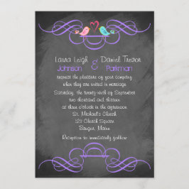Invitación Aves amorosas extravagantes, Boda de tablero - Púr