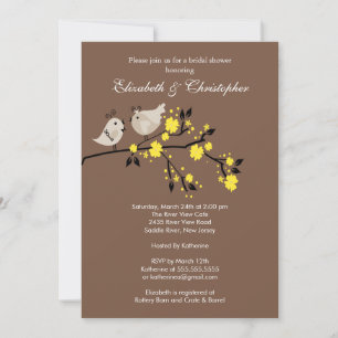 Invitación Aves amorosas modernas Parejas Ducha Bridal Invita