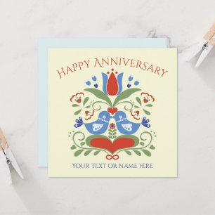 Invitación Aves amorosas y flores