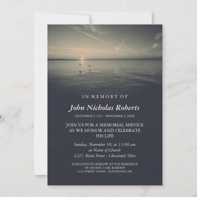 Invitación Aves asesinas por el servicio conmemorativo Ocean  (Anverso)