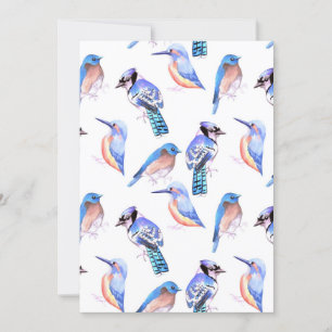 Invitación aves azules con un esquema de colores análogo