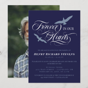 Invitación Aves Azules De La Marina Para Siempre En El Funera