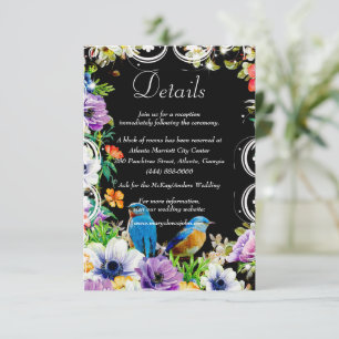 Invitación Aves azules y Bodas botánicos