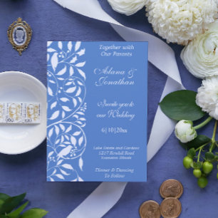 Invitación Aves blancas en el Boda de árboles