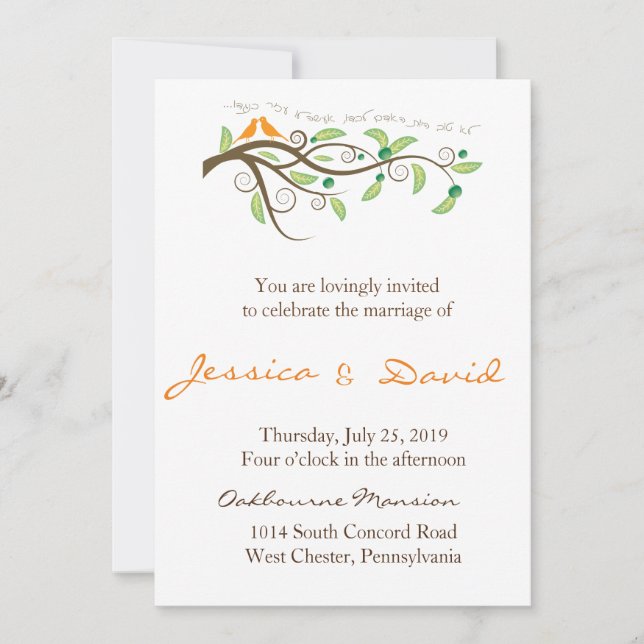 Invitación Aves de amor (Anverso)