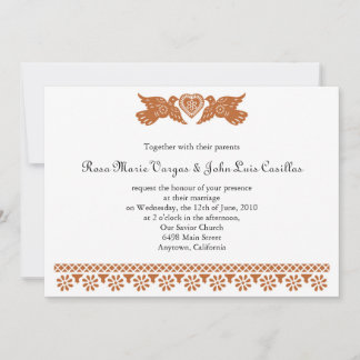 Invitación Aves de amor al estilo del pintado del papel