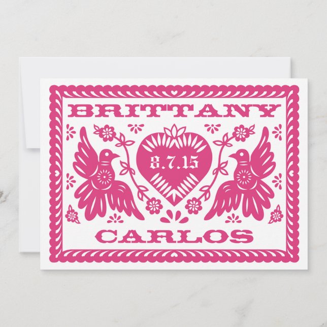 Invitación Aves de amor al estilo del pintado del papel (Reverso)