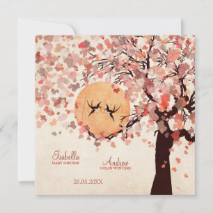 Invitación Aves de amor - Boda otoño