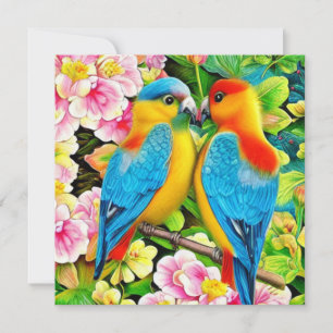 Invitación Aves de amor Color hermoso