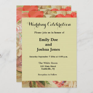 Invitación Aves de amor Corazón antiguo vintage