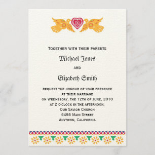 Invitación Aves de amor mexicanas invitan a matrimonio