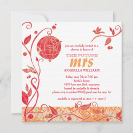 Invitación Aves de amor moderno ducha de novias