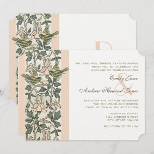 Invitación Aves de cosecha rosa Rubor Boda HoneySuckle