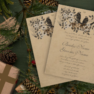 Invitación Aves de cosecha rustica Boda religioso cristiano