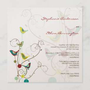 Invitación Aves De Verano Y Bodas De Natación Extraordinarias