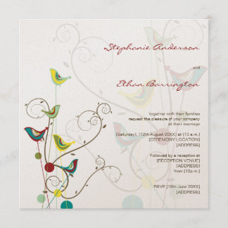Invitación Aves De Verano Y Bodas De Natación Extraordinarias
