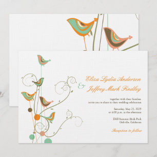 Invitación Aves De Verano Y Bodas De Natación Extraordinarias