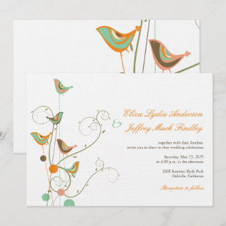 Invitación Aves De Verano Y Bodas De Natación Extraordinarias