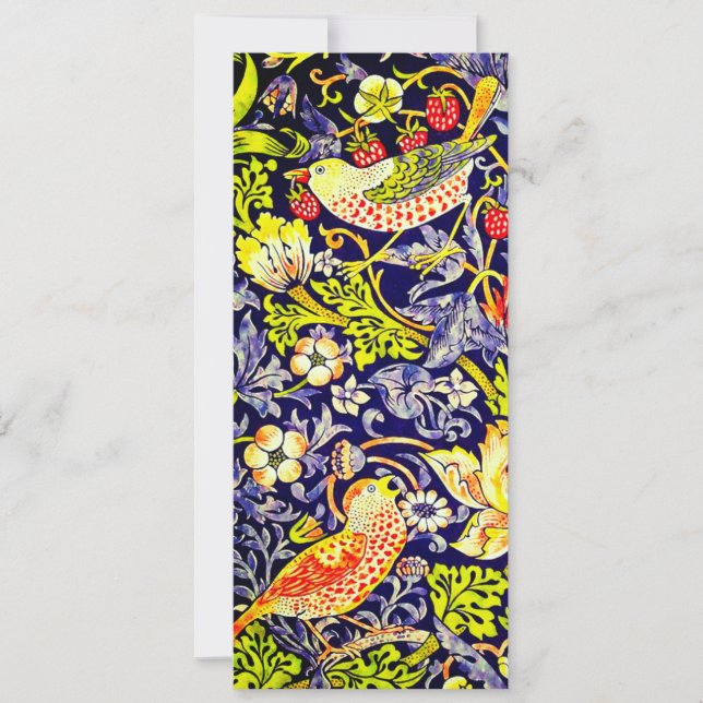 Invitación Aves del ladrón de fresas William Morris (Anverso)