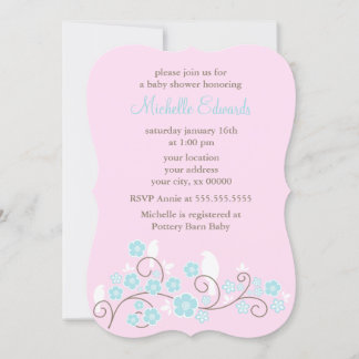 Invitación Aves dulces y flores
