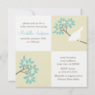 Invitación Aves elegantes Baby Shower