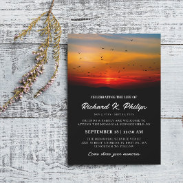 Invitación Aves en el cielo del amanecer celebrando la vida