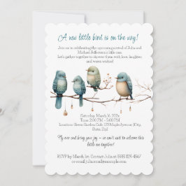 Invitación Aves extravagantes en las ramas Pastel Baby Shower