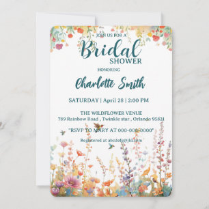 Invitación Aves Florales de Acuarela de Primavera Monograma F