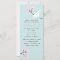 Aves motas y rosas Baby Shower