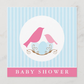 Invitación Aves niegan Baby Shower