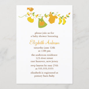 Invitación Aves otoñales Chica Temático Baby Shower
