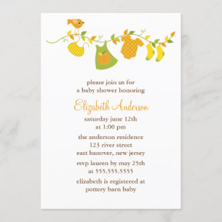 Invitación Aves otoñales Chica Temático Baby Shower