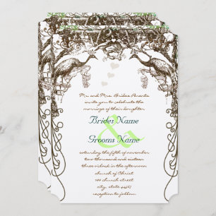 Invitación Aves rusticas de amor de la cosecha de pavo real