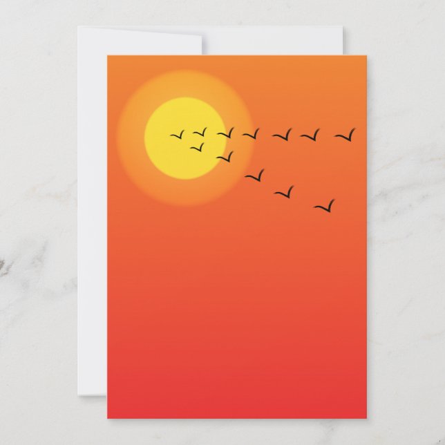 Invitación Aves volando al sol (Anverso)