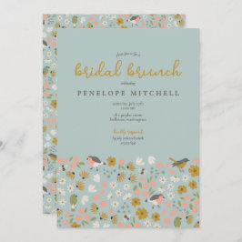 Invitación Aves y abejas Floral Bridal Brunch Shower