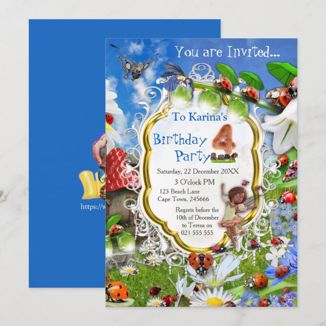 INVITACIÓN AVES Y MARIPOSAS (Anverso / Reverso)