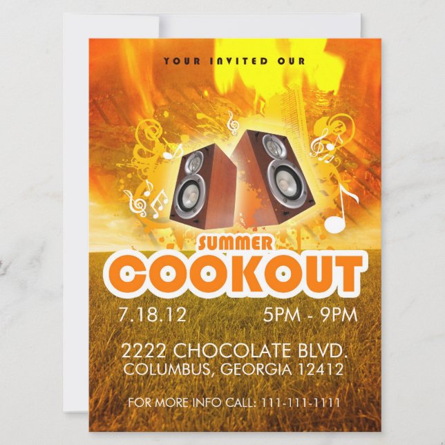 INVITACIÓN AVIADOR DEL COOKOUT DEL VERANO (Anverso)